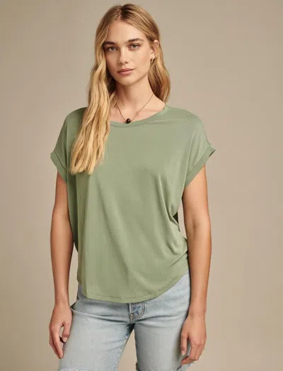 Lucky Brand Women's Short Sleeve Sandwash Dolman Tee In Green