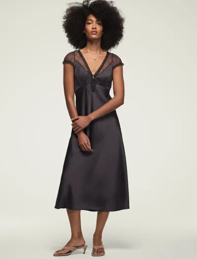 Lucky Brand Women's Short Sleeve Simone Lace Maxi Dress In Blue