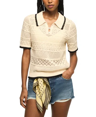 Lucky Brand Women's Short-sleeve Polo Sweater T-shirt In Neutral