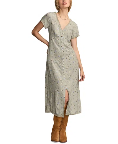 Lucky Brand Women's Simone Floral-print Midi Dress In Blue