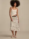Lucky Brand Women's Sketch-print Midi Slip Skirt In Multi
