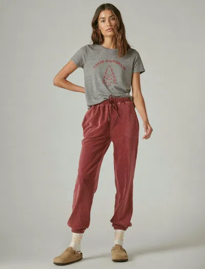 Lucky Brand Women's Slouchy Ribbed Velour Jogger In Purple