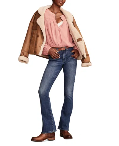 Lucky Brand Women's Smocked Bubble-hem Top In Ash Rose