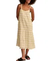 LUCKY BRAND WOMEN'S SMOCKED GINGHAM MIDI DRESS