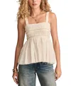 Lucky Brand Women's Smocked Lace Tank Top