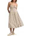 Lucky Brand Print Smocked Waist Midi Dress In Multi