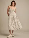 Lucky Brand Print Smocked Waist Midi Dress In Multi