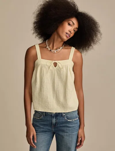 Lucky Brand Women's Solid Japunto Gauze Swing Tank In Neutral