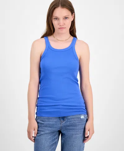 Lucky Brand Women's Solid Scoop-neck Tank Top In Blue