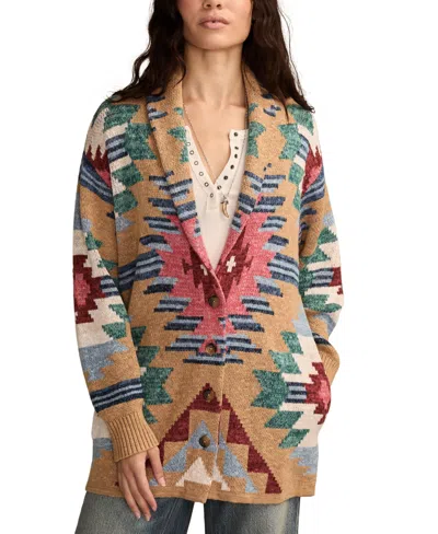 Lucky Brand Women's Southwest Shawl-collar Cotton Cardigan In Multi