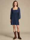 Lucky Brand Women's Smocked-bodice Sheer-sleeve Mini Dress In Multi