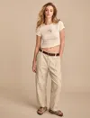 Lucky Brand Women's Straight Leg Slub Cargo Pant In White