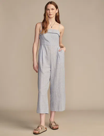 Lucky Brand Women's Strapless Linen Overlay Jumpsuit In Blue