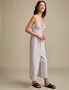 Lucky Brand Women's Striped Gauzy Jumpsuit In Gray