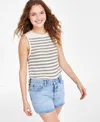 Lucky Brand Women's Striped Roll-neck Cotton Sweater Vest In Cream Combo