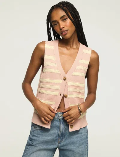 Lucky Brand Stripe Sweater Vest In Multi