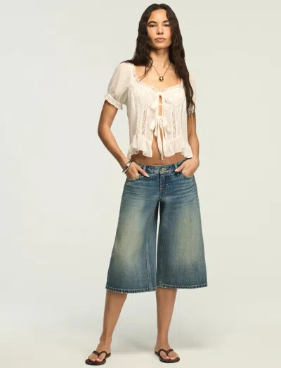 Lucky Brand Women's Super Low Rise Ultra Wide Culotte In Multi