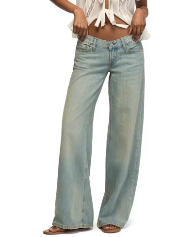 Lucky Brand Women's Super Low-rise Wide-leg Jeans In Blue