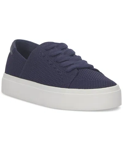 Lucky Brand Women's Talena Knit Lace-up Sneakers In Peacoat Navy Knit