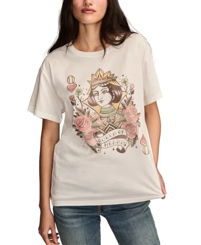 Lucky Brand Women's Tattoo Queen Classic Crew Neck T-shirt In White