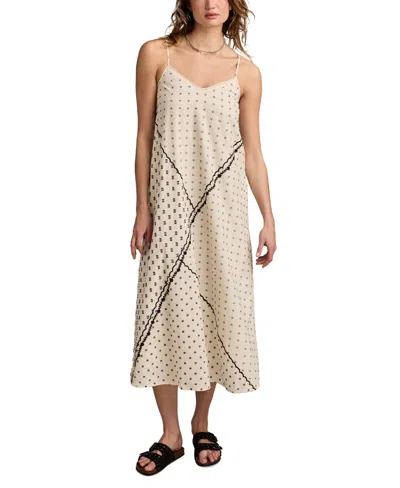 Lucky Brand Women's Textured Patchwork Dress In Cream