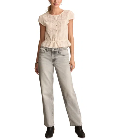 Lucky Brand Women's The Baggy Mid-rise Relax-leg Jeans In Animal Print