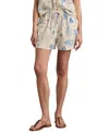 Lucky Brand The Beach Linen Blend Drawstring Shorts In Neutral