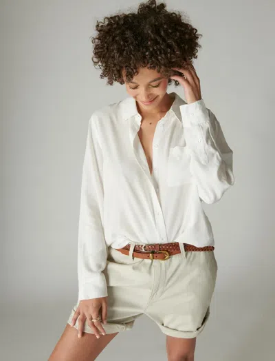 Lucky Brand Women's The Boyfriend Button-down Shirt In White