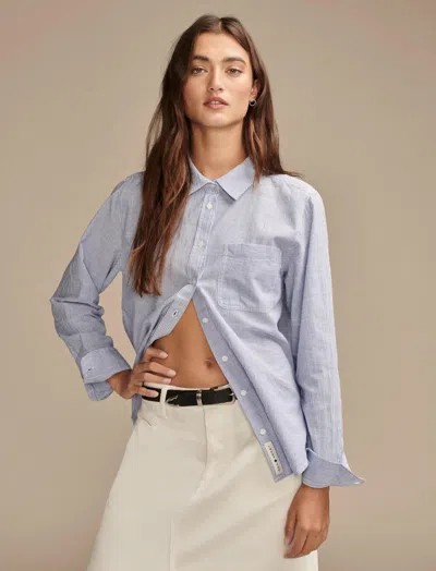 Lucky Brand Women's The Boyfriend Button-down Shirt In Blue