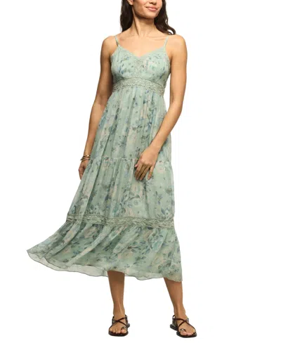 Lucky Brand Women's Tiered V-neck Midi Dress In Green