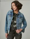 Lucky Brand Tomboy Denim Trucker Jacket In Blue