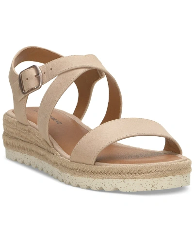Lucky Brand Women's Trianna Strappy Espadrille Wedge Sandals In Cannellini Leather