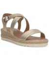 Lucky Brand Women's Trianna Strappy Espadrille Wedge Sandals In Platino Burnished Leather