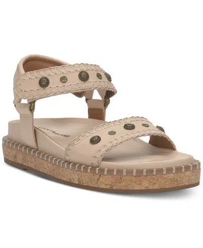 Lucky Brand Women's Ullani Studded Whipstitch Footbed Sandals In Murex Summer Haze