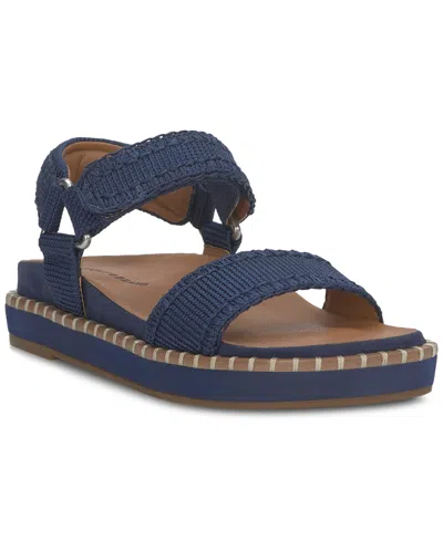 LUCKY BRAND WOMEN'S ULLANIAH WHIPSTITCH FOOTBED FLAT SANDALS