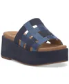 Lucky Brand Ulrich Platform Sandal In Denim Suede
