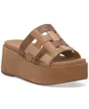 Lucky Brand Ulrich Platform Sandal In Dusty Sand Suede