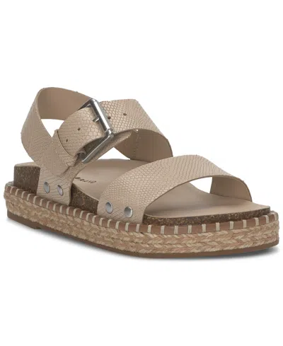 Lucky Brand Women's Umora Espadrille Flatform Sandals In Smoke Grey Snake Leather