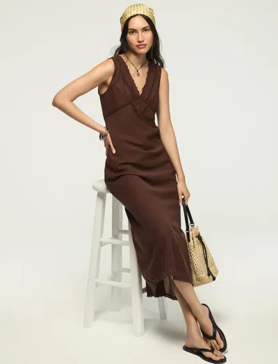 Lucky Brand Women's V Neck Ott Slip Dress In Green