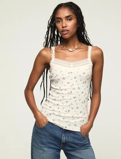 Lucky Brand Lace Trim V-neck Tank In Multi