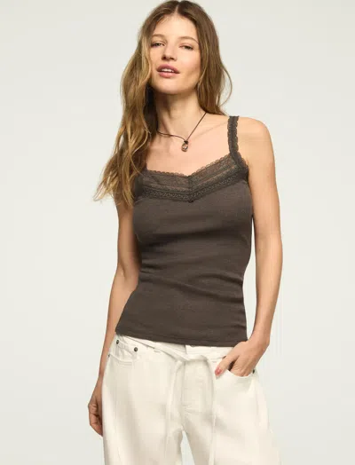 Lucky Brand Women's V Neck Tank In Brown