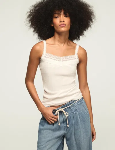 Lucky Brand Women's V Neck Tank In White