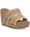 Lucky Brand Vickta Raffia Platform Wedge In Dark Natural