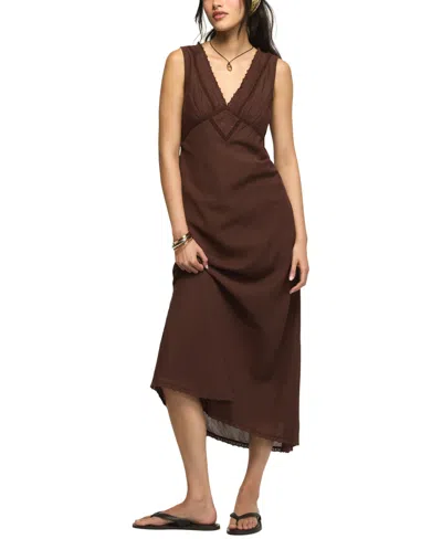 Lucky Brand Women's V-neck Slip Dress In Brown