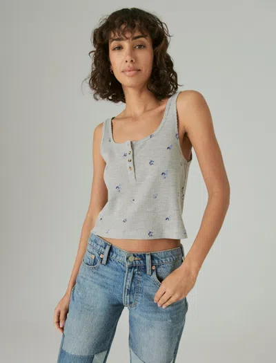 Lucky Brand Women's Waffle Boy Tank In Blue