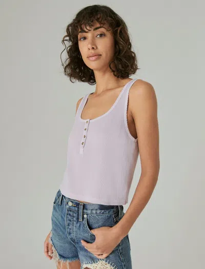 Lucky Brand Women's Waffle Boy Tank In Purple