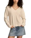 Lucky Brand Waffle Knit V-neck Sweater In Neutral