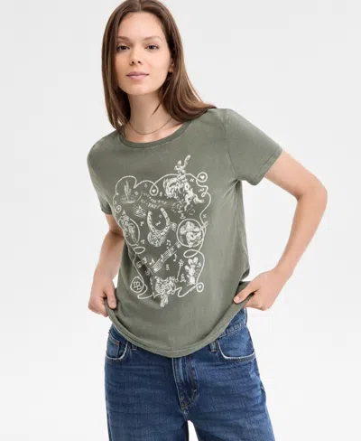 Lucky Brand Women's Western Rope Frame Classic Crew Tee In Green