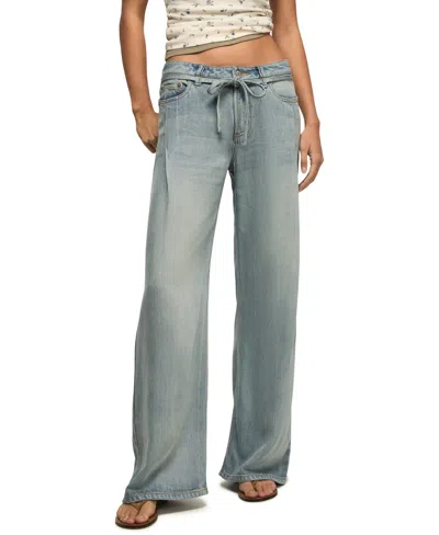 Lucky Brand Women's Wide Leg Liquid Denim Luxe Palazzo Jeans In Blue