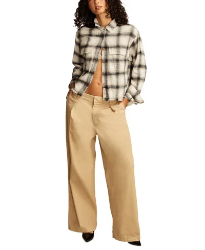 Lucky Brand Women's Wide-leg Pleated-waist Pants In Dark Khaki